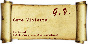 Gere Violetta névjegykártya